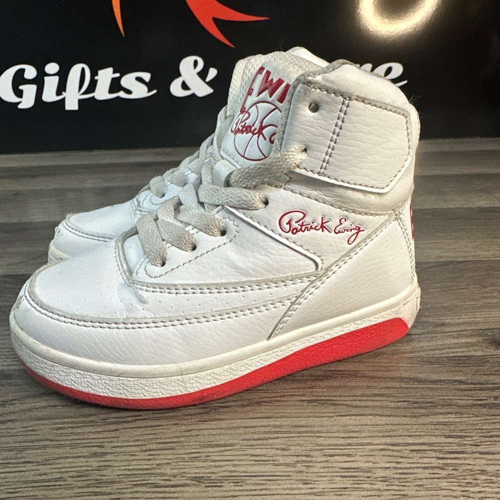 Patrick Ewing Kids White and Red Sneakers a boys size 11